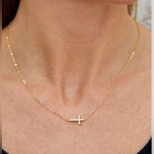 Savvy Cie Jewels Sterling Silver CZ Cross Pendant Necklace